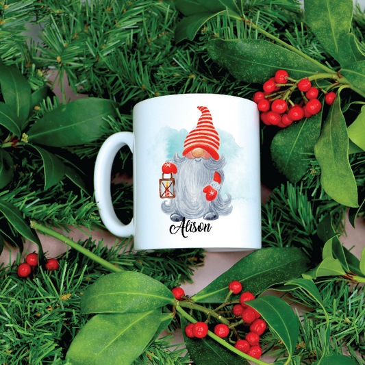 Personalised Gnome Christmas Mug