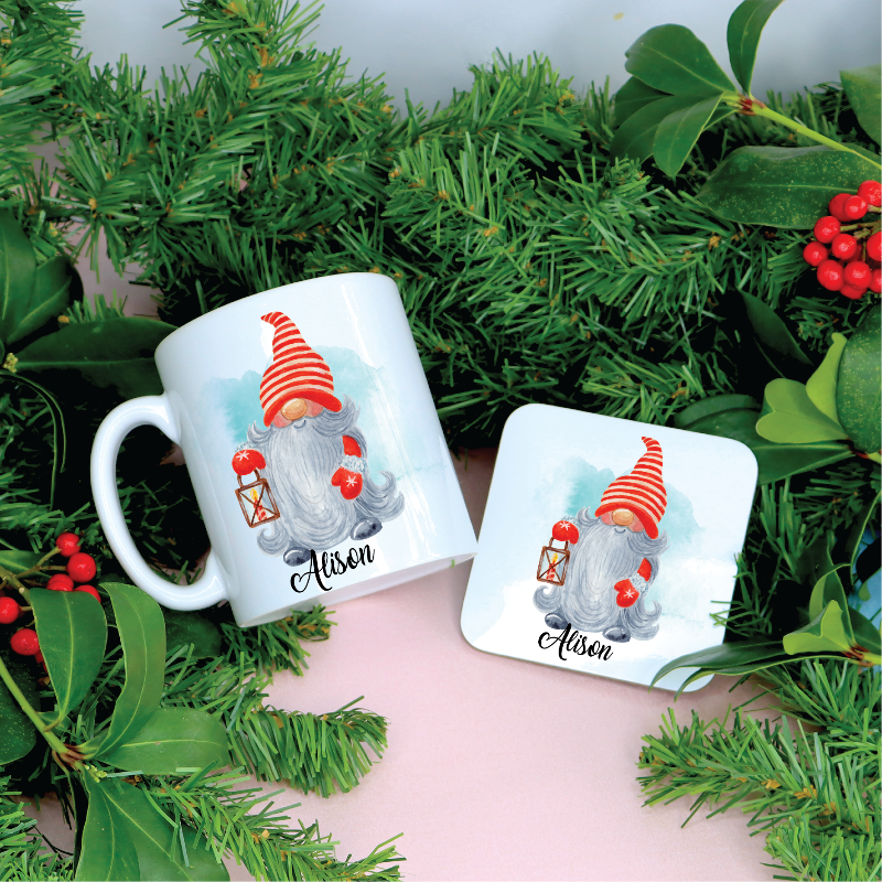 Personalised Gnome Christmas Mug