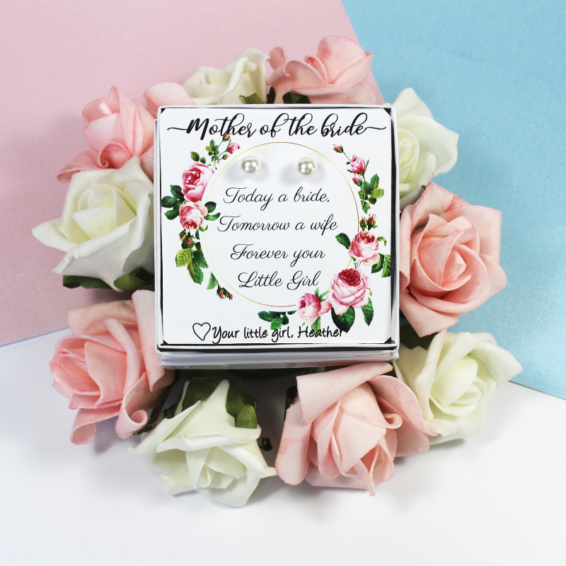 Mother of the Bride Gift - Sterling Silver and Pearl Stud Earrings