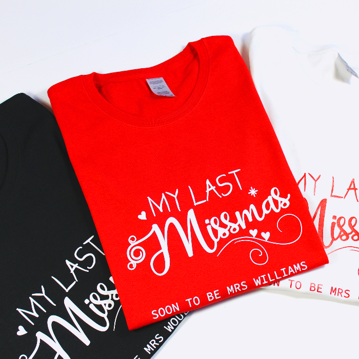 Personalised My Last Missmas Bride To Be T-shirt