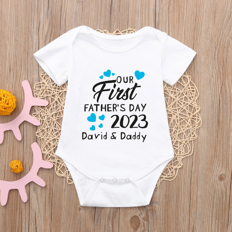 Personalised Our First Father's Day Baby Bodysuit