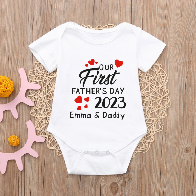 Personalised Our First Father's Day Baby Bodysuit