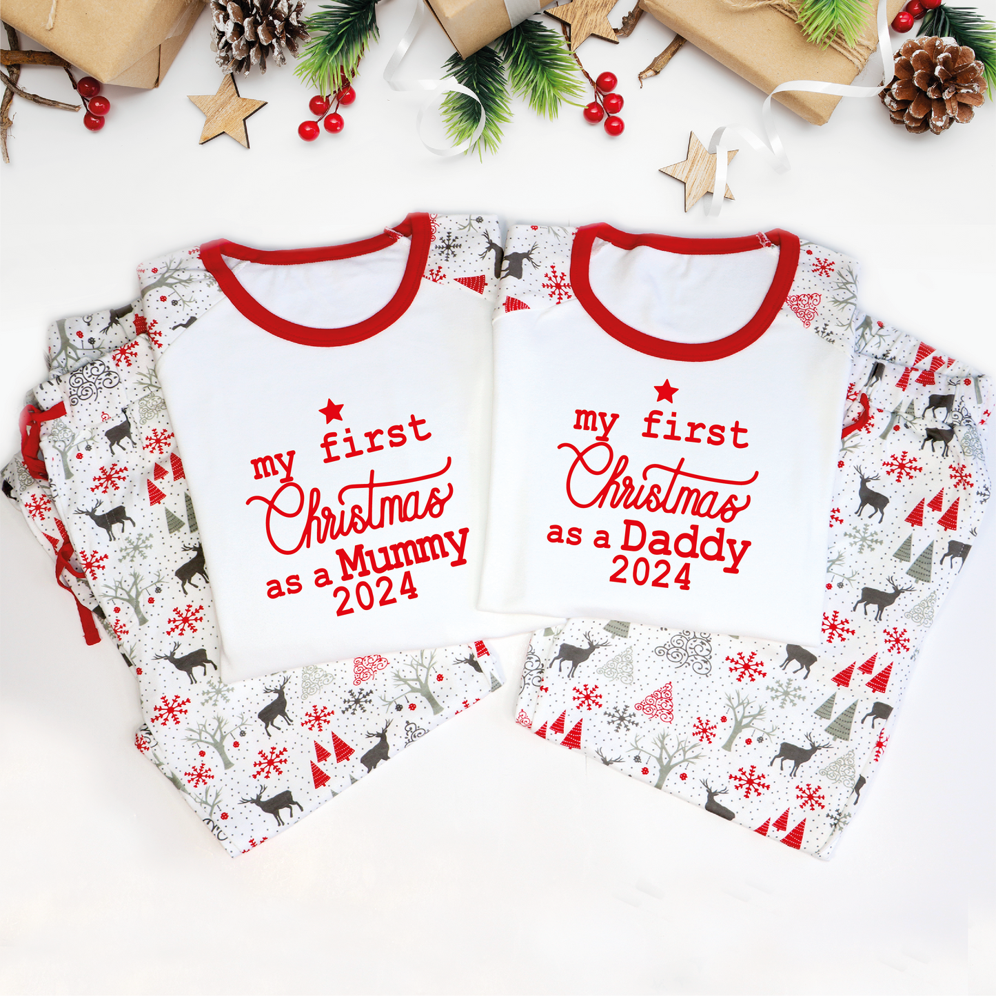 My First Christmas as a Daddy / My First Christmas as a Mummy / My First Christmas Matching Family Pyjamas