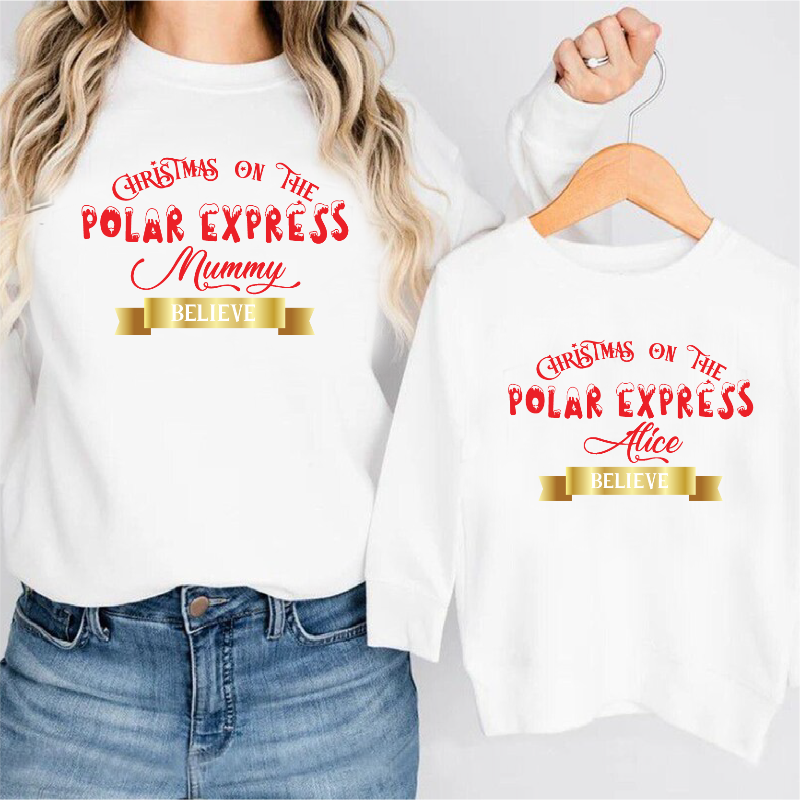 Christmas on the Polar Express Matching Sweatshirts