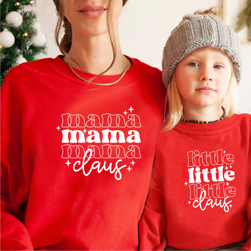 Daddy Claus Mama Claus Baby Claus Little Claus Matching Family Christmas Sweatshirts