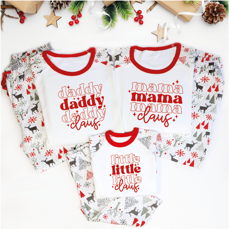 Daddy Claus Mama Claus Little Claus Baby Claus Christmas Pyjamas