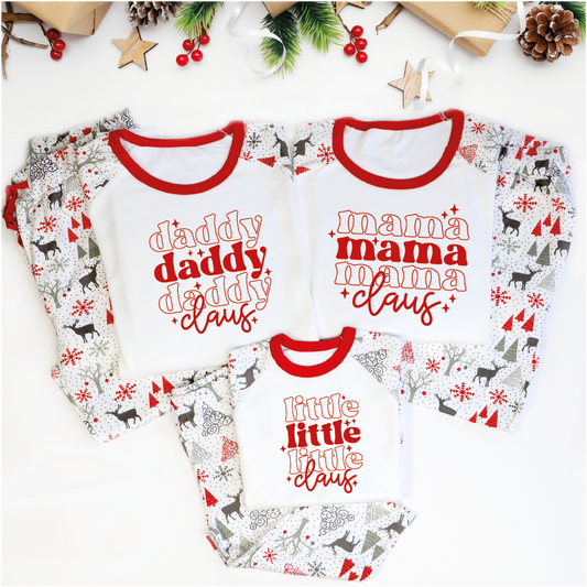 Daddy Claus Mama Claus Little Claus Baby Claus Christmas Pyjamas