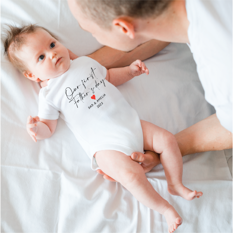 Our First Father's Day Daddy Matching T-shirt and Baby grow