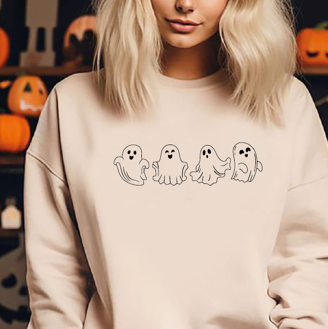 Dancing Cute Ghosts Halloween Sweatshirt