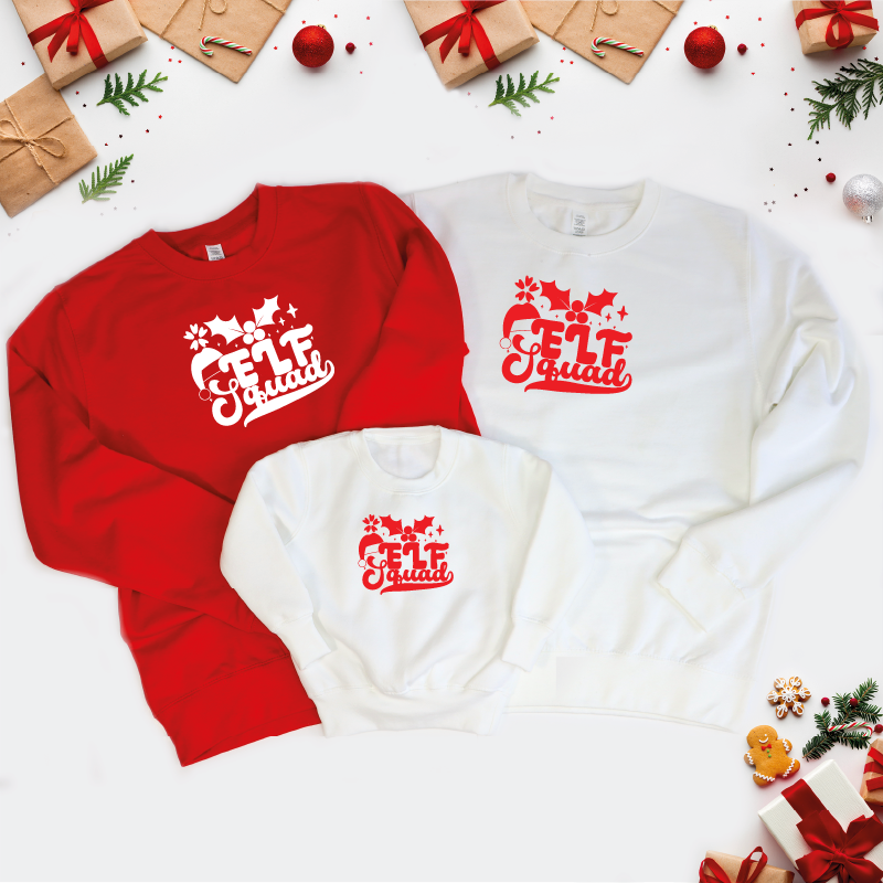 Elf Squad Family Christmas Jumpers