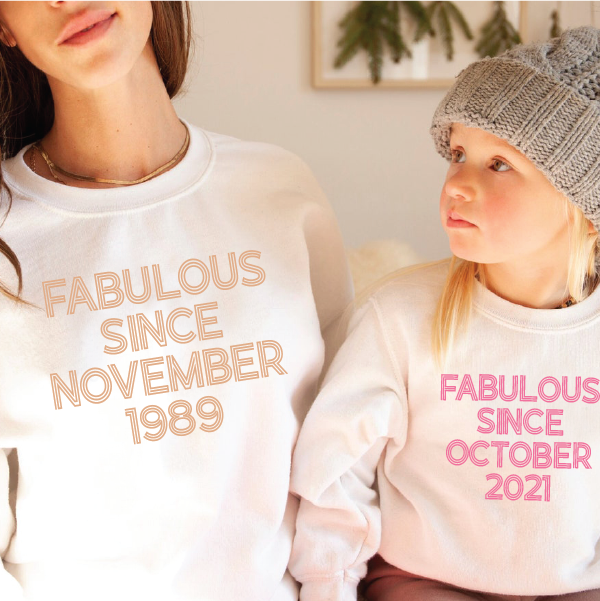 Fabulous Since Personalised Birthday Unisex Sweatshirt For Kids