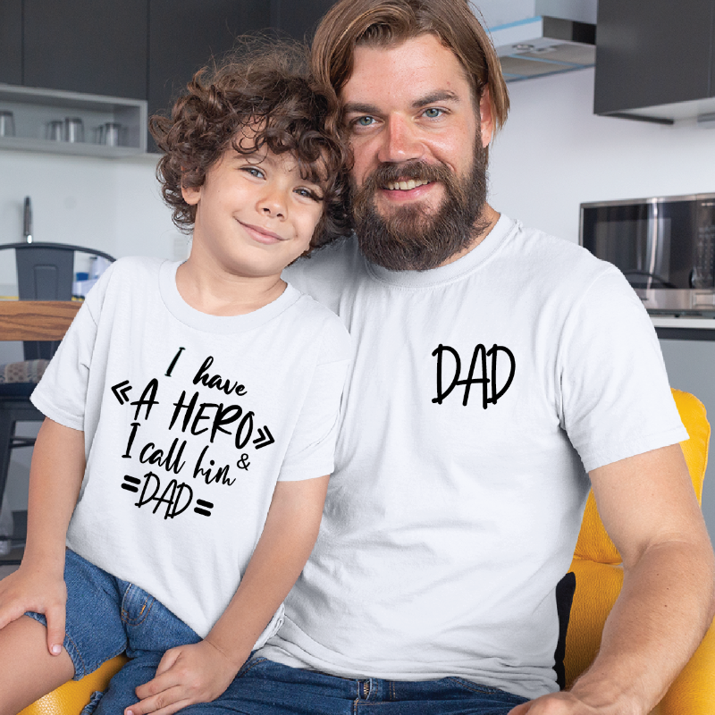 I have a Hero and I call him Dad Matching T-shirts for daddy son daughter