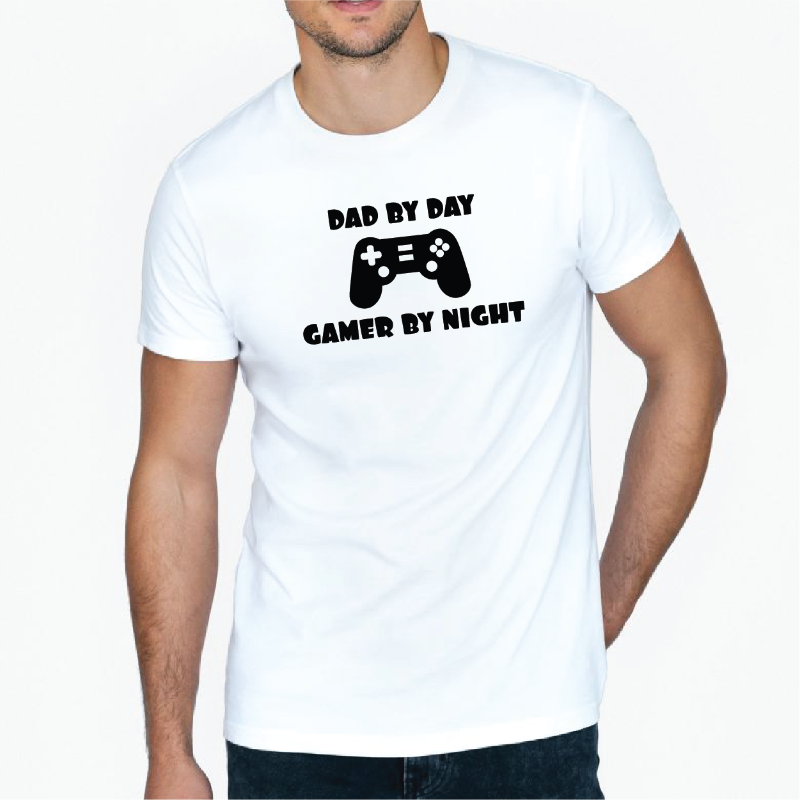 Dad By Day Gamer By Night T-Shirt Cool Fathers Day Gift