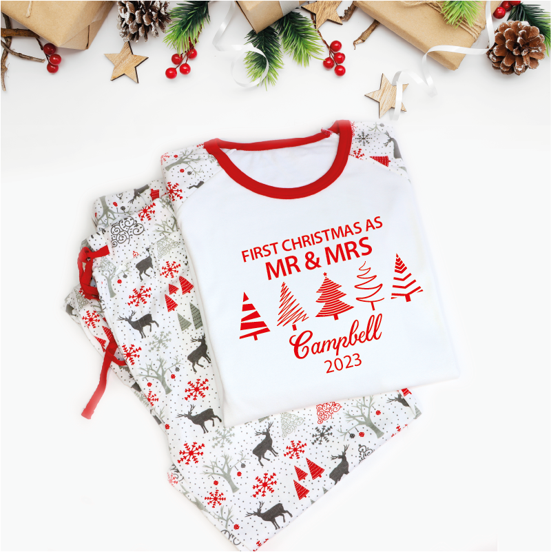First Christmas as Mr and Mrs Matching Christmas Pyjamas