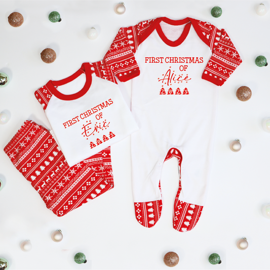 Personalised Baby's First Christmas Pyjamas