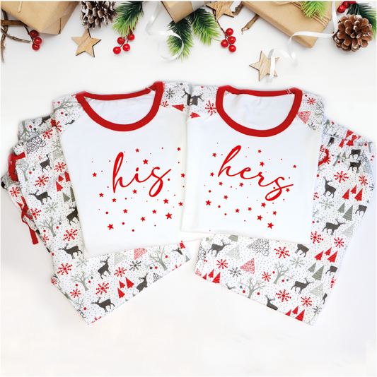 His and Hers Couple's Christmas Pyjamas