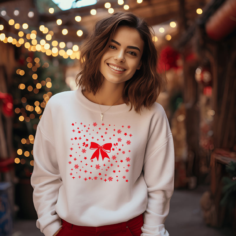 Snowflakes Stars Bows Christmas Jumper