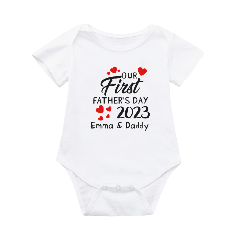 Personalised Our First Father's Day Daddy and Baby Matching T-shirt Set