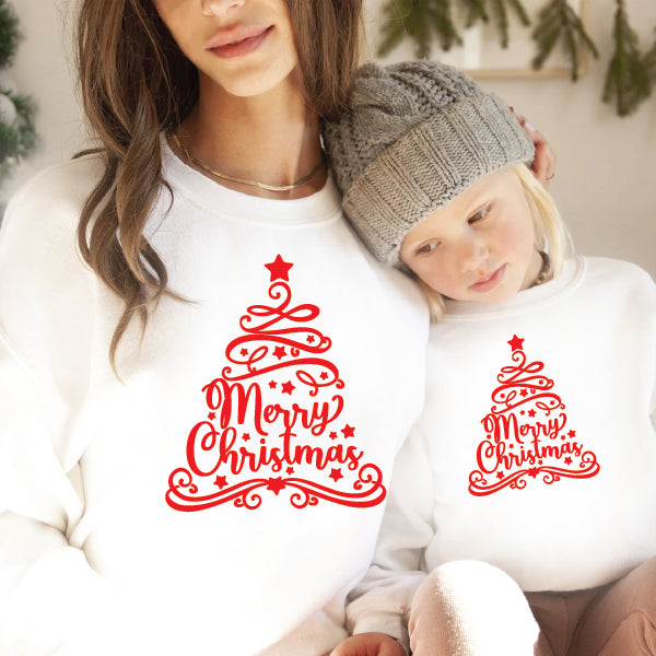 Merry Christmas Tree Matching Family Christmas Sweatshirts