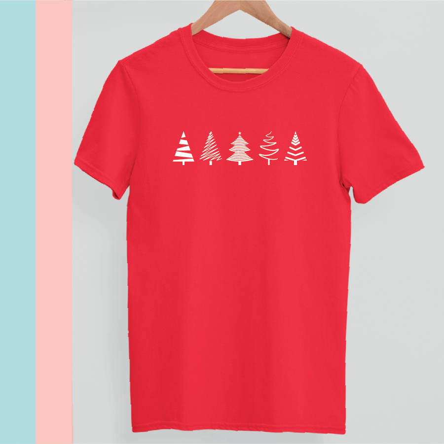 Minimalist Christmas Tree Silhouettes T-shirt