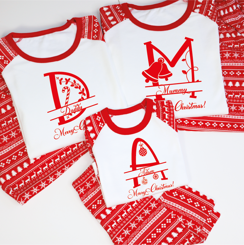 Monogrammed Matching Family Christmas Pyjamas