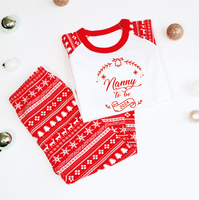 Mummy and Daddy to be red Christmas Pyjamas