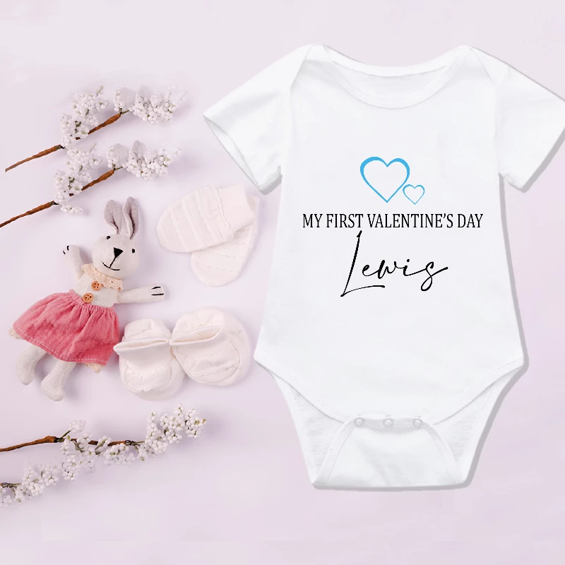 My First Valentine's Day Personalised Name Baby Bodysuit