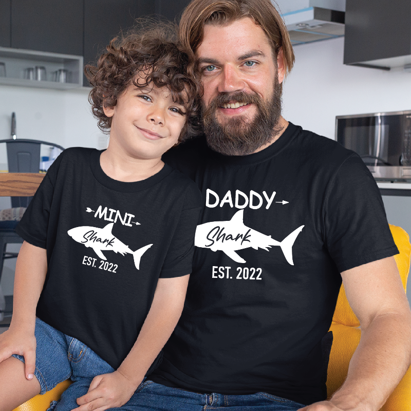 Baby Shark Mini Shark Daddy Shark and Mama Shark Family Matching T-shirts