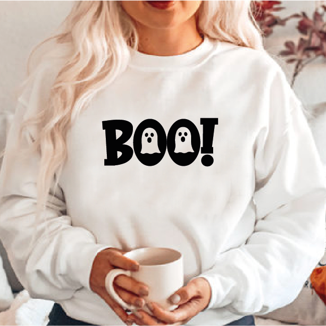 Personalised Adult's Boo Halloween Sweatshirt