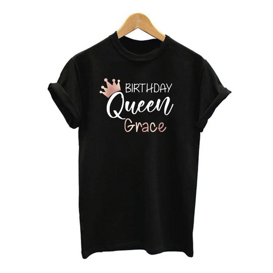 Personalised Birthday Queen Crown T-shirt