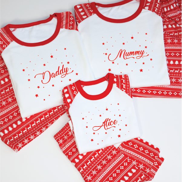 Personalised Family Christmas Stars Pyjamas_