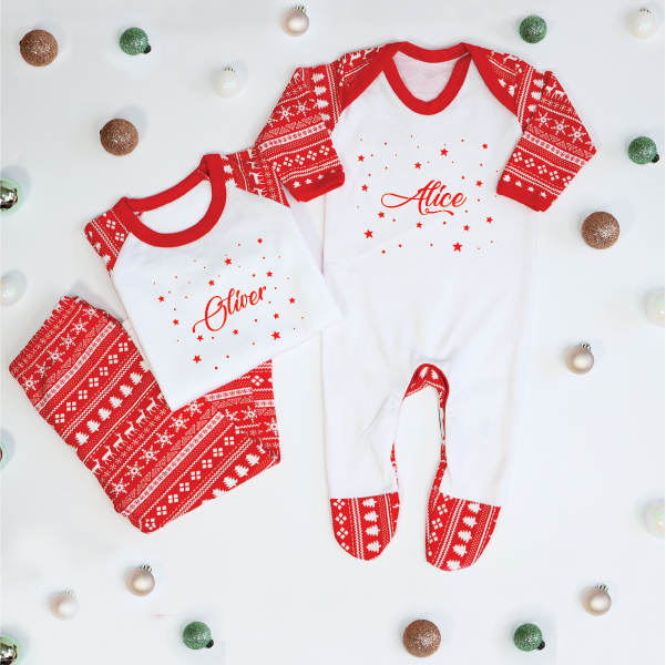 Personalised Family Christmas Stars Pyjamas_