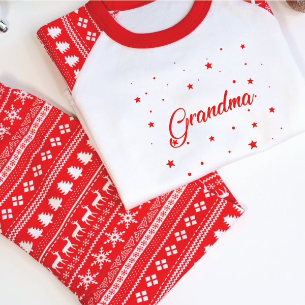 Personalised Family Christmas Stars Pyjamas_