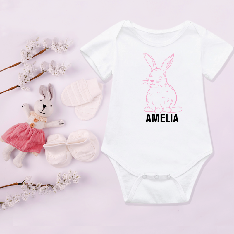 Personalised Easter Bunny Baby Bodysuit