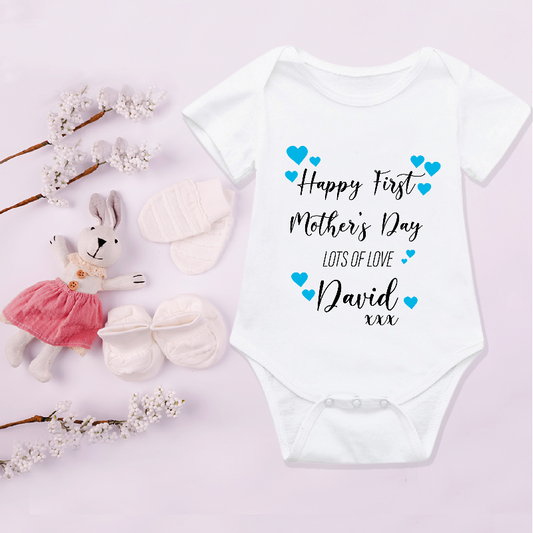 Happy First Mother's Day  Baby Bodysuit Personalised Vest