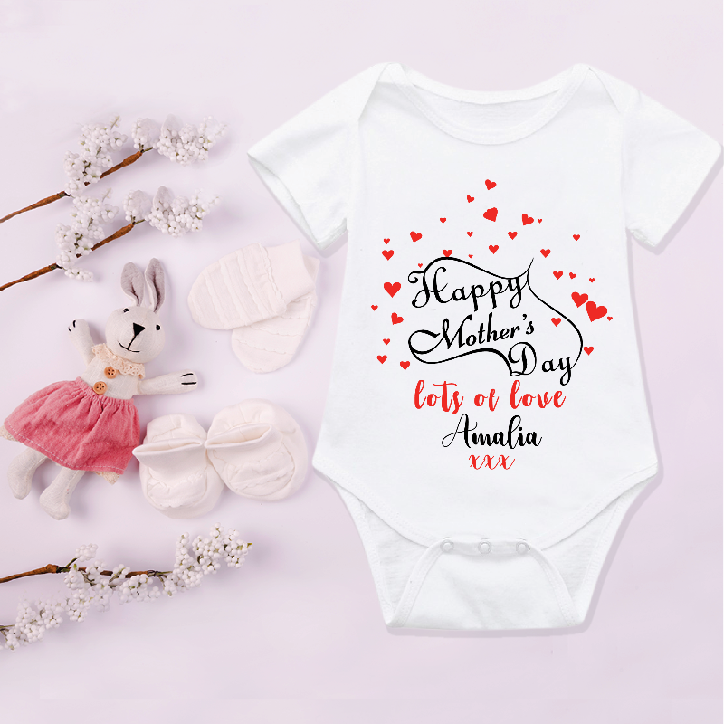 Happy Mother's Day. Lots of Love Personalised Baby Outfit