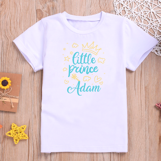 Personalised Little Prince T-shirt For Kids| Custom Cotton Kids T-shirt and Baby Vest