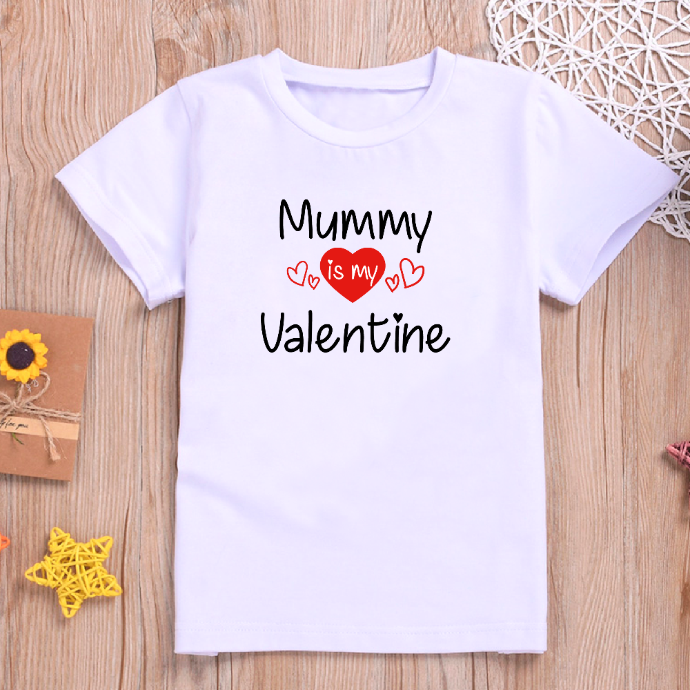 My Mummy Is My Valentine Kids T-shirt and Baby Vest