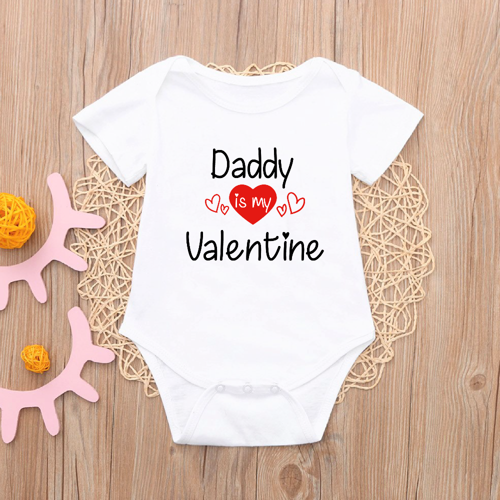 Daddy Is My Valentine Kids T-shirt and Baby Vest