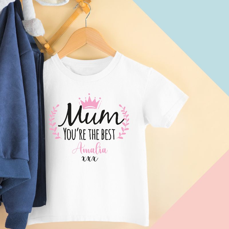 Personalised Mum You're The Best Kids T-shirt and Baby Vest