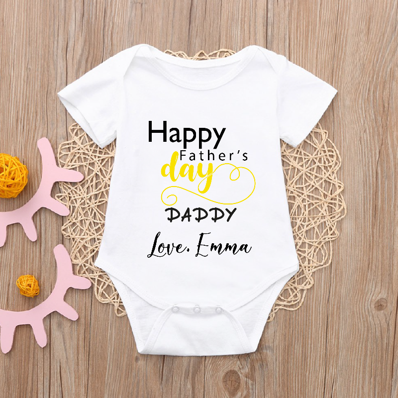 Personalised Happy Father's Day Baby Vest and Kid's T-shirt