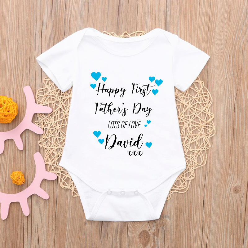 Personalised Happy First Father's Day Baby Vest