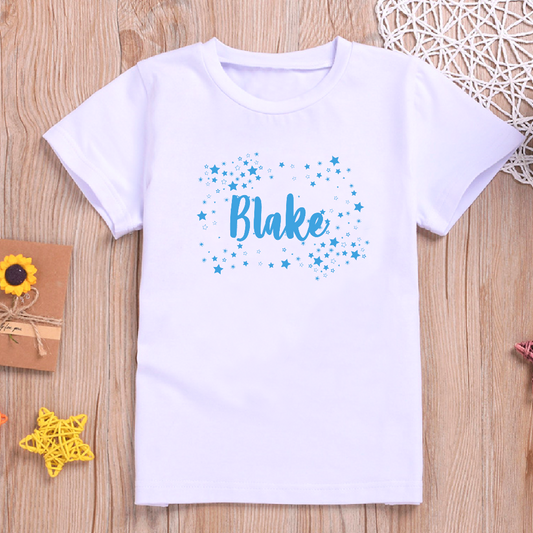 Personalised Stars Design T-shirt For Kids