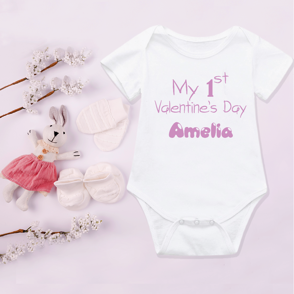 My 1st Valentine's Day Personalised Baby Bodysuits