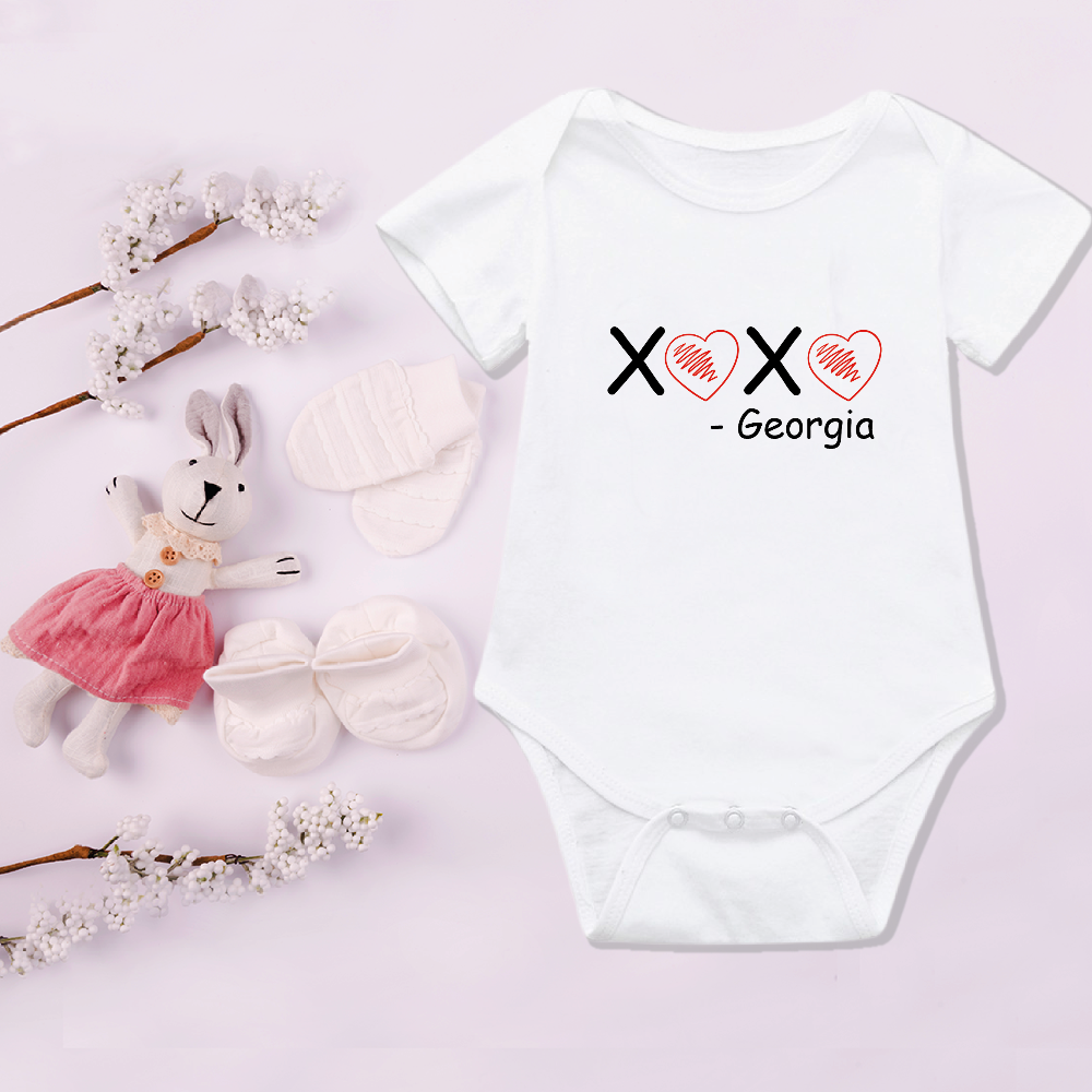 XoXo Personalised Name Kids T-shirt and Baby Vest