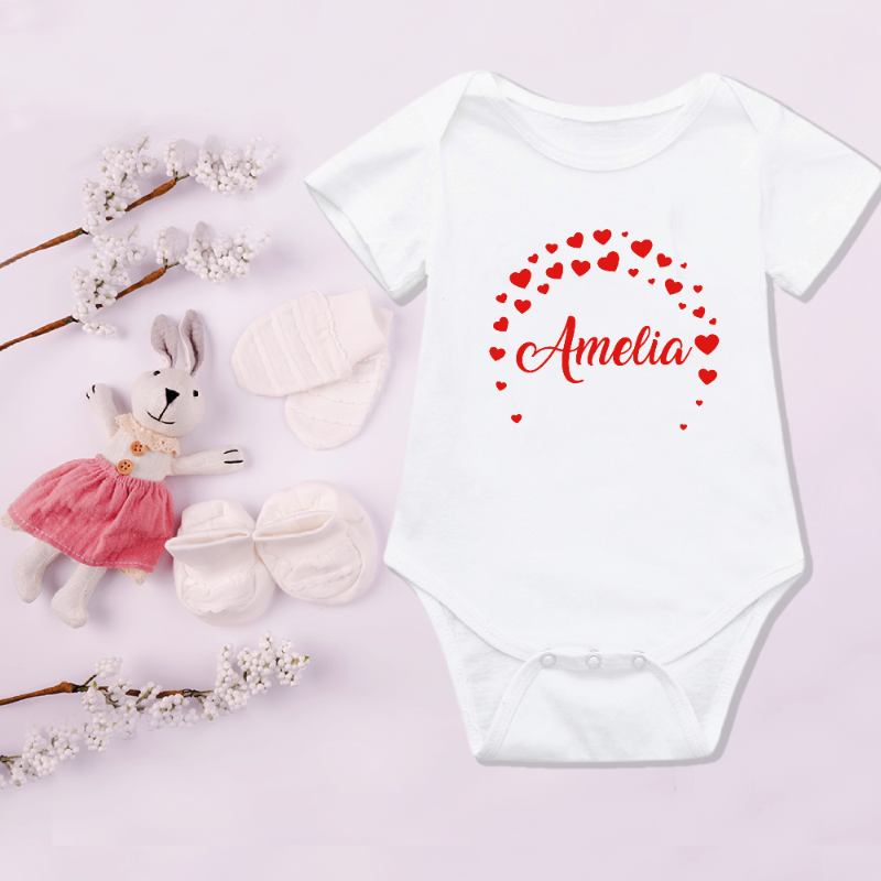 Hearts Arch Personalised Name  Baby Vest