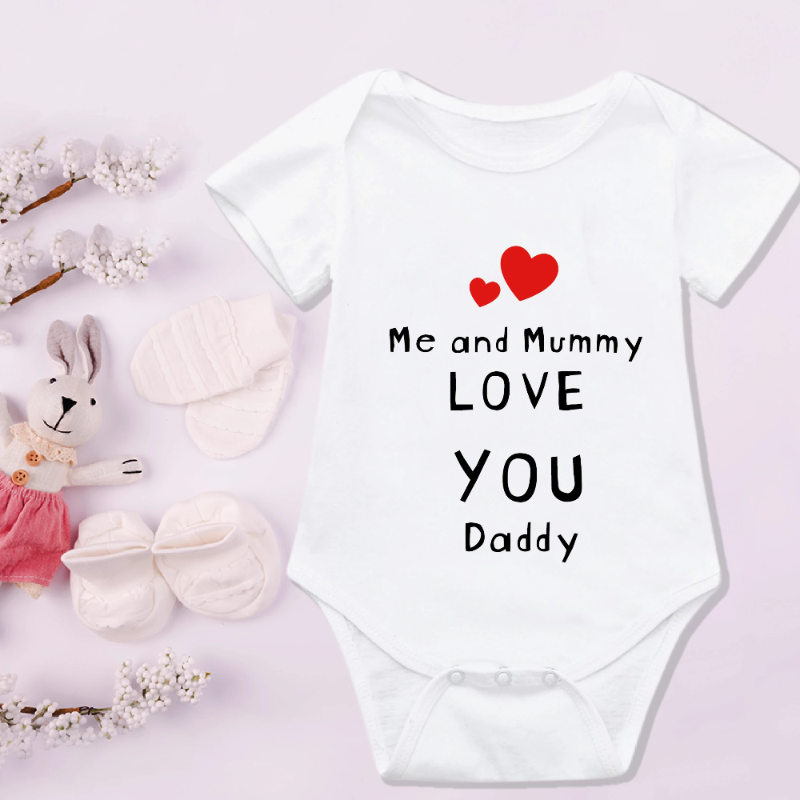 Me and Mummy Love You Daddy Personalised Baby Bodysuit