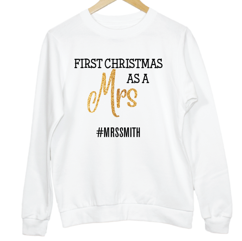 Personalised First Christmas As A Mrs Sweatshirt
