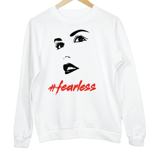 Fearless Woman Sketch Face Graphic Sweatshirt
