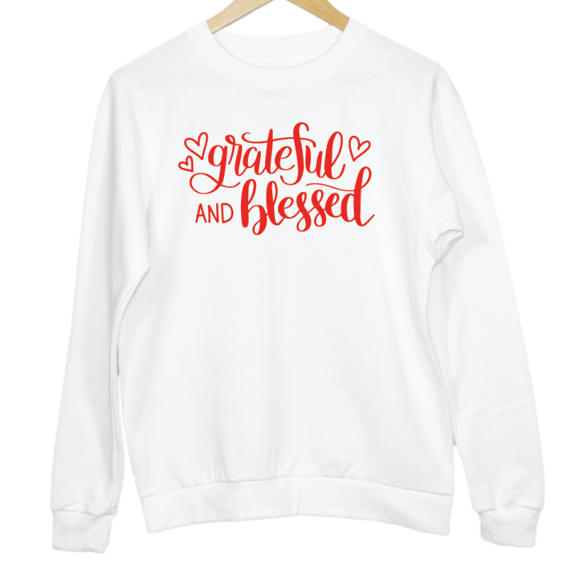 Grateful and Blessed Hearts Graphic Sweatshirt